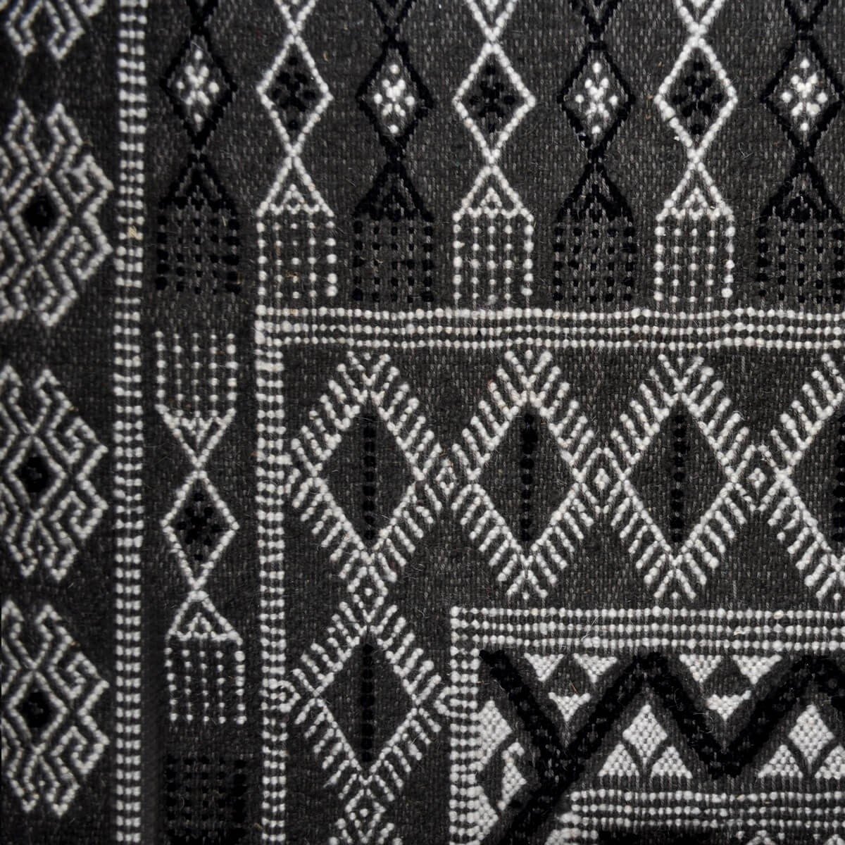 Berber Teppich Großer Teppich Margoum Kesra 165x250  Grau anthrazit (Handgefertigt, Wolle) Tunesischer Margoum-Teppich aus der S