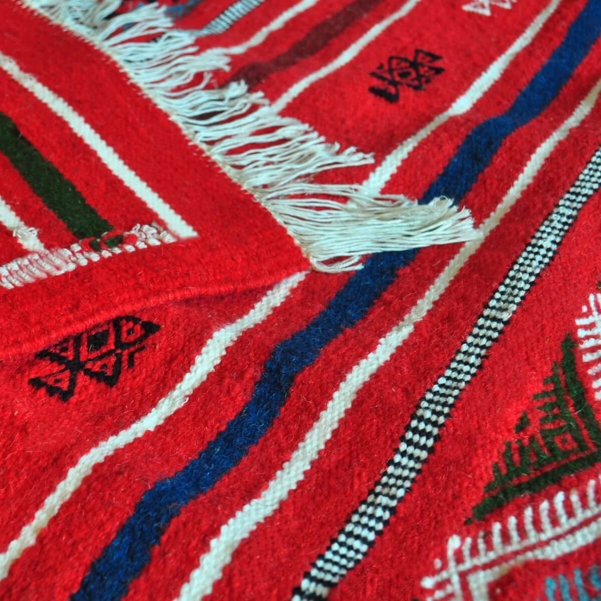 Tapete berbere Tapete Kilim Soumoud 137x240 Vermelho/Amarelo/Azul (Tecidos à mão, Lã) Tapete tunisiano kilim, estilo marroquino.