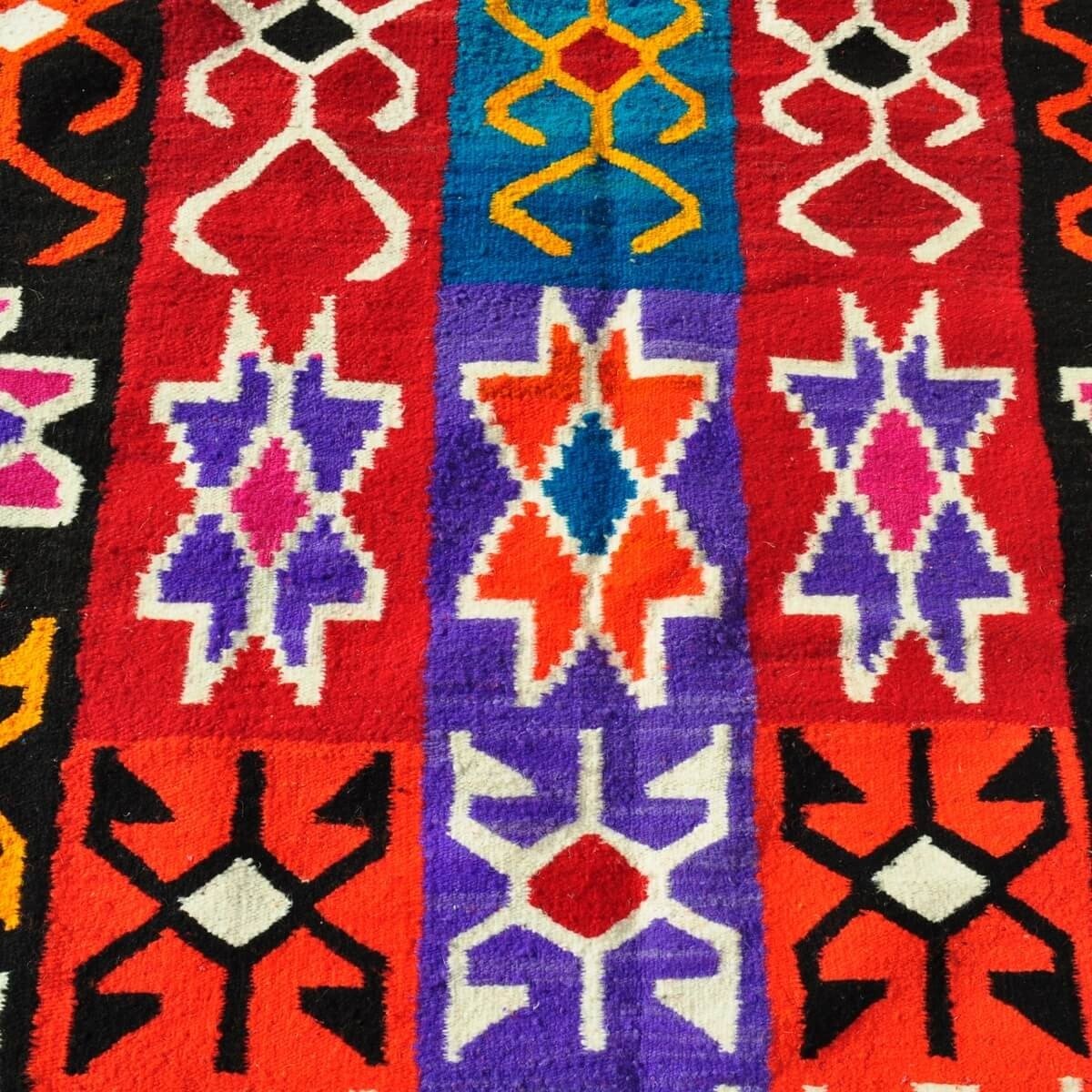 Tapis berbère Grand Tapis Kilim Sama 135x240 Multicolore (Tissé main, Laine, Tunisie) Tapis kilim tunisien style tapis marocain.