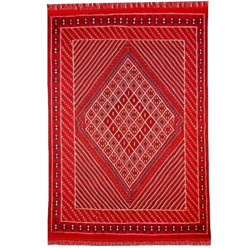 Berber Teppich Großer Teppich Margoum Souma 195x305 Rot (Handgefertigt, Wolle, Tunesien) Tunesischer Margoum-Teppich aus der Sta