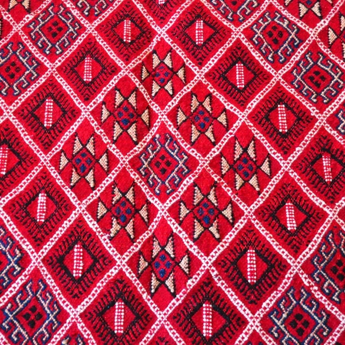 Berber Teppich Großer Teppich Margoum Souma 195x305 Rot (Handgefertigt, Wolle, Tunesien) Tunesischer Margoum-Teppich aus der Sta